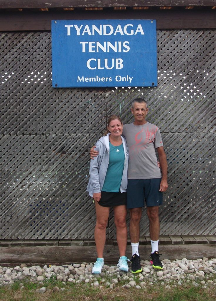 Chris and Shelley at a tennis tournament after his heart attack